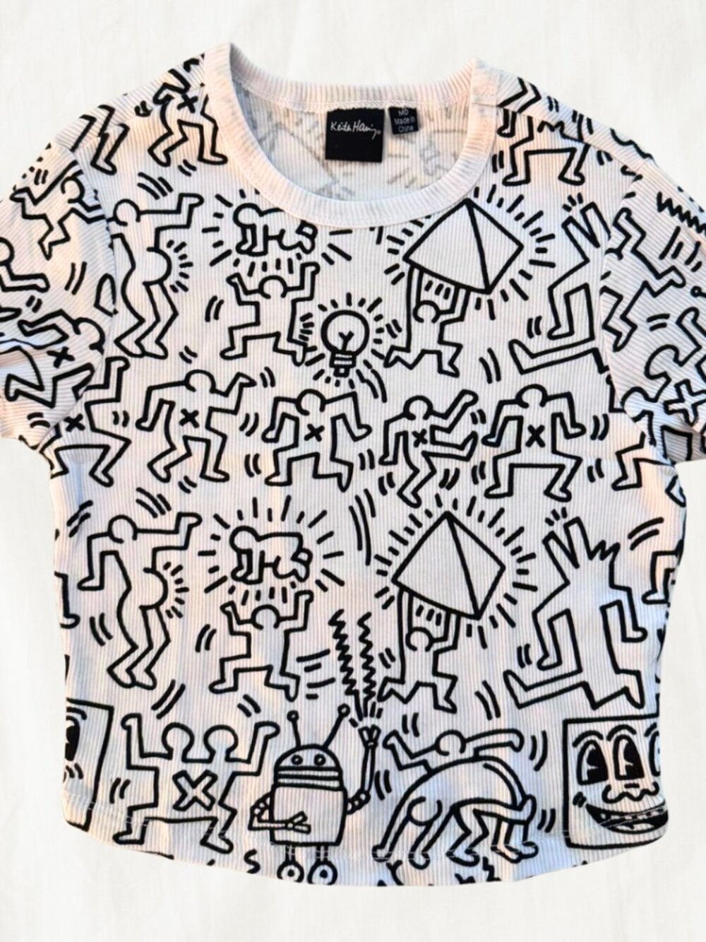 Keith Haring Crop Top Graphic Tee